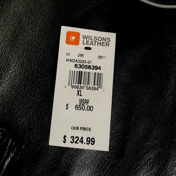 Leather Motorcycle Jacket Black XL - Picture 4 of 4